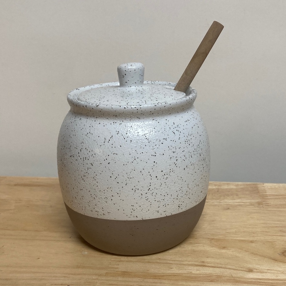 Smith & Hawken Stoneware Honey Pot with Dipper